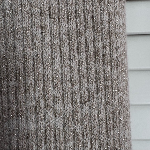 All Saints Lexi Halter-neck Ribbed Knit Dress Beige Metallic Bodycon Large NWOT - Picture 6 of 14